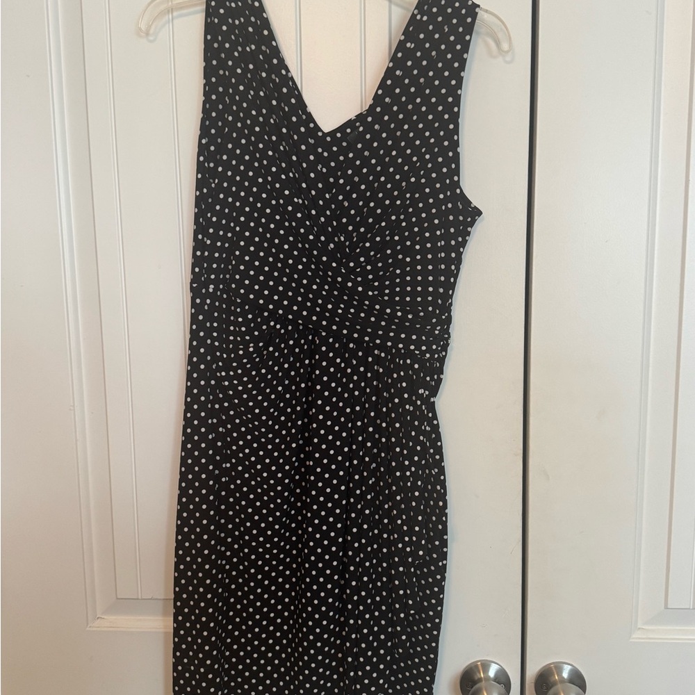 Elegant Black and White Polka Dot Dress